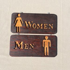 Women & Men wooden signs
